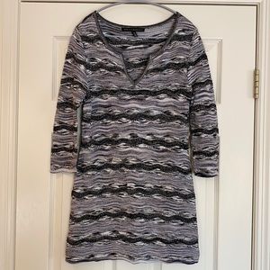 WHBM metallic knit detail variegated stripe pullover knit sweater.